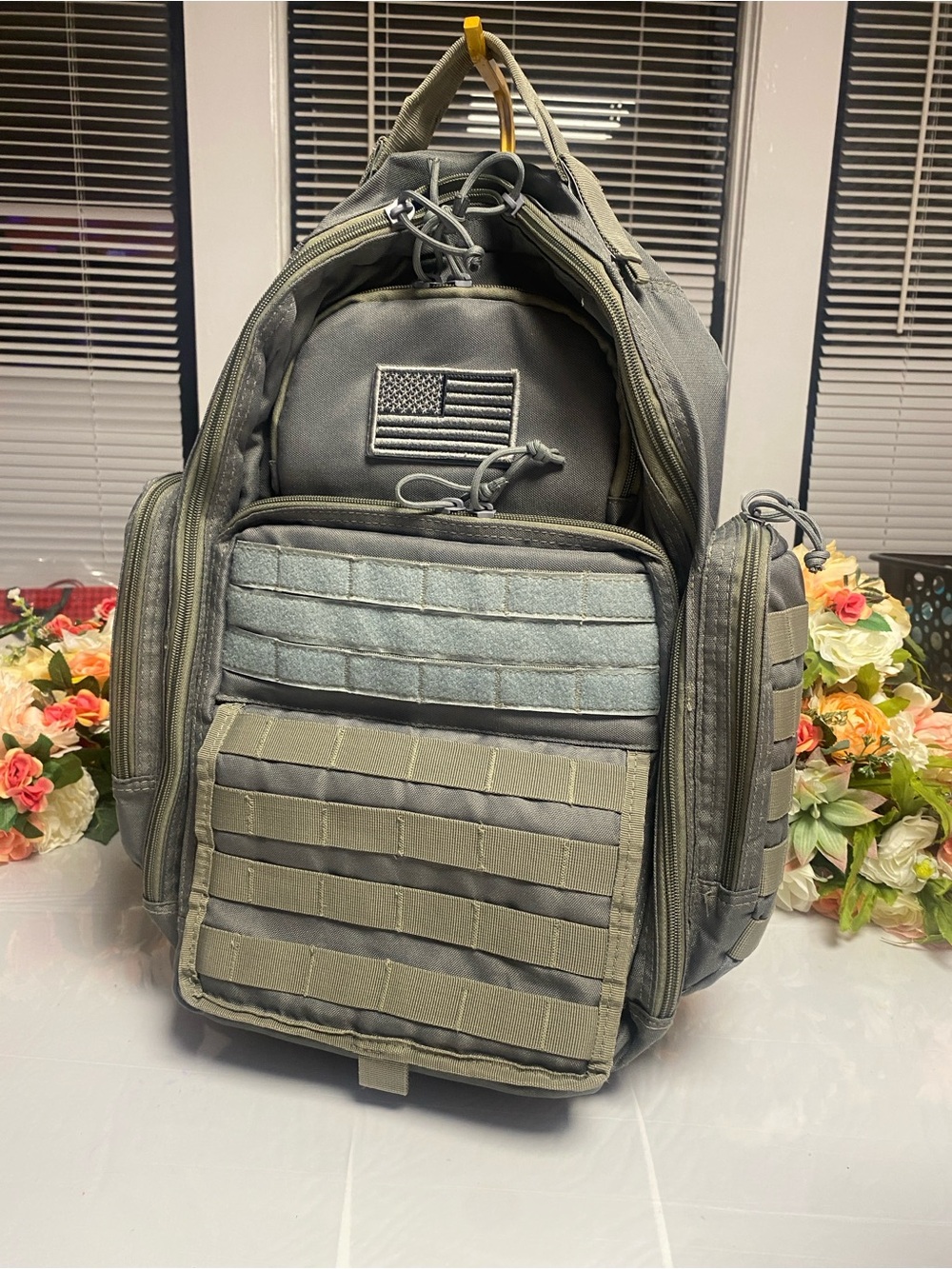 DBTAC Tactical Diaper Backpack Waterproof Diaper Bag Gray Changing Pad Included